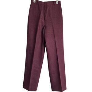 Vintage Union Made Burgundy Wine 100% Wool Lined Dark Academia Trousers Small
